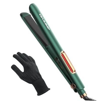 #ad Curling Iron and Hair Straightener Ionic Ceramic Flat Iron 15s Fast Green $43.65
