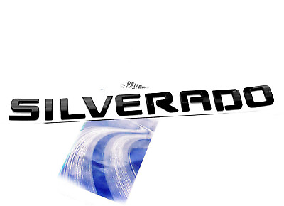 #ad 1x Black SILVERADO Nameplate Emblem Badge 1500 2500HD Chevrolet F Glossy $17.84