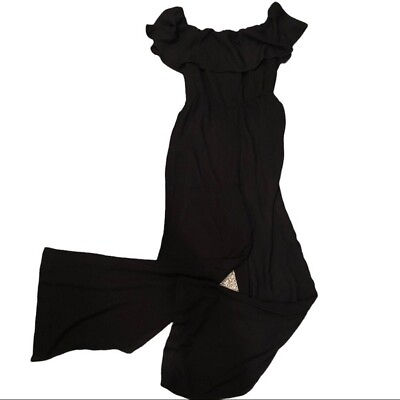 #ad Alice Olivia Stella Black Ruffled Jumpsuit Size 0 $50.00