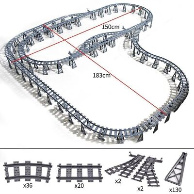 #ad #ad Track Straight Curved Crossing Rail for Lego Train Building Block DIY 40 Sets $21.89
