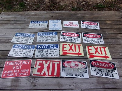 #ad 16 Various Metal Signs for Industrial Use $49.95