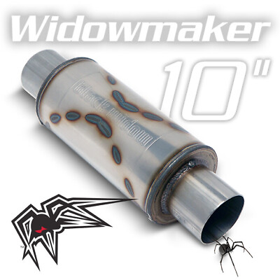 #ad Black Widow Exhaust BW0013 3 Stainless Steel Round Exhaust Muffler $129.00
