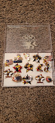 #ad Lot of 14 different Olympic Sports Pins Sam the Eagle 1984 Los Angeles Olympics $35.00