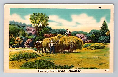 #ad Peary VA Virginia General Greetings Hay Antique Vintage c1952 Postcard $7.99
