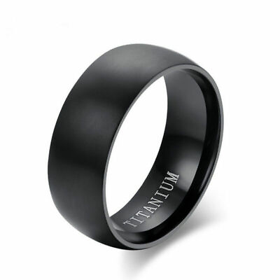 #ad Fashion Black Size8 11 Men#x27;s Titanium Steel 8MM Ring Engagement Anniversary Band $1.48
