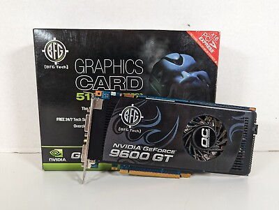 #ad BFG GeForce 9600 GT OC 512MB PCI E graphics card 2x DVI S Video TESTED IN BOX $29.95