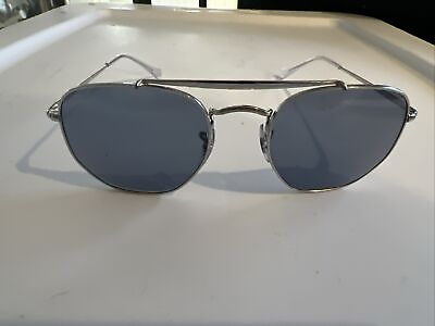#ad Ray Ban THE MARSHAL Sunglasses RB3648 003 56 Frames Blue Lens $80.00