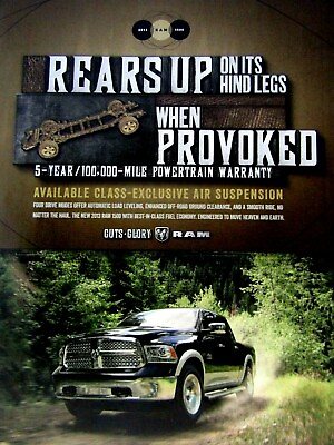 #ad 2013 Dodge Ram Rears Up On Hind Legs When Provoked Original Print Ad 8.5 x 11quot; $5.95