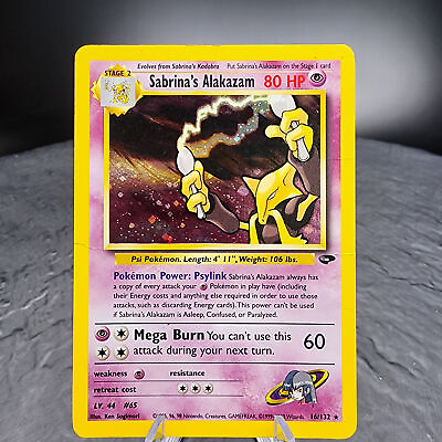 #ad Sabrina#x27;s Alakazam Gym Challenge G2 16 132 Pokemon Card Rare Collectible $26.36