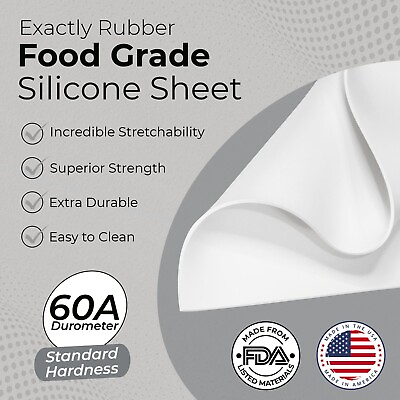 #ad FDA White Silicone Rubber Sheet 60A 1 16 x 9 x 12quot; Food Grade Gasket Material $11.99