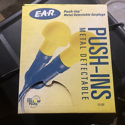 3M E A R Push Ins Earplugs 318 3000 Metal Detectable Earplugs. 200 Pair $65.00
