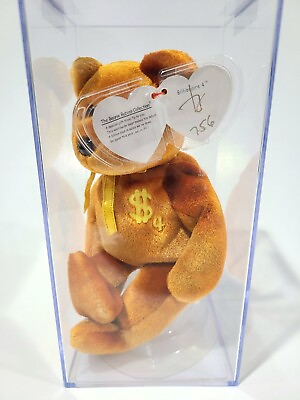 #ad Ty Beanie Baby Babies Rare Billionaire #4 Bear Signed TBB Authenticated MWMT MQ $599.95