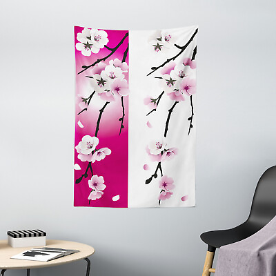 #ad Floral Tapestry Apricot Flowers Blooms Print Wall Hanging Decor $32.99