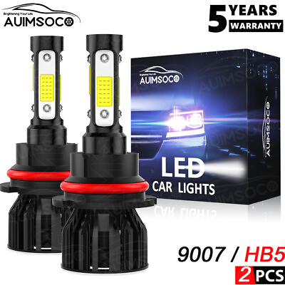 #ad 4 Side 9007 LED Headlight Bulbs Kit HB5 High Low Dual Beam 6500K Super White 2PC $24.99