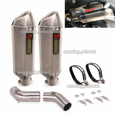 #ad Slip On For Ducati Monster 696 796 795 1100 Exhaust Muffler Mid Link Pipe Escape $204.00