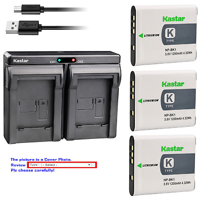 #ad Kastar Battery Dual Charger for Sony NP BK1 BC CSK amp; Sony Cyber shot DSC S950 $10.99