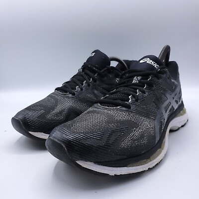 #ad Asics Gel Nimbus 19 Athletic Lace Up Running Shoe Mens Size 9 T700N Black White $39.99