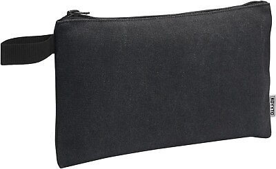 #ad Canvas Tool Pouch with ZipperUpgrade 16 oz Heavy Duty Small Tool Black $9.95
