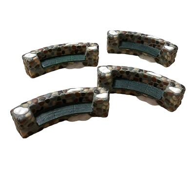 #ad Department 56 REPLACEMENT Stone Benches Set of 4 #5565 Heritage Town Tree Excd $19.95