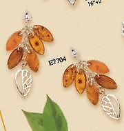#ad Natural Amber Vessel Int. E7704 sterling honey amber carved leaf dangle earrings $62.00