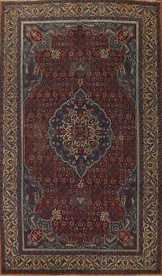 #ad Antique Pre 1900 khoy Bird Design Hand knotted Area Rug 7#x27;x10#x27; Wool Red Carpet $2511.00