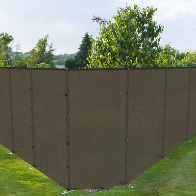 #ad 6FT Outdoor Fence Kit amp; Stainless Pole Privacy Fence Dog Yard Pool Safety Brown $402.99