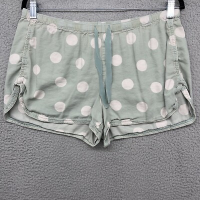 #ad Loft Womens Short Green Polka Dot Pull On Drawstring Sleepwear Size M $9.00