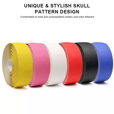 #ad Road Bike Bicycle Handlebar Tape Grip Bar Drop Wrap Soft Leather Breathable C $25.18