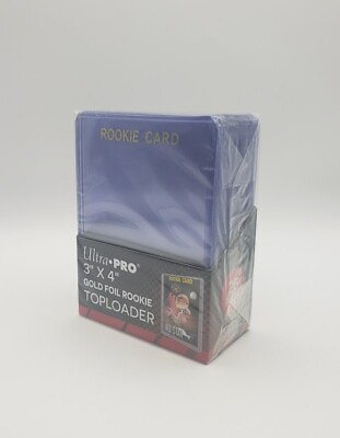 #ad 25 Pack Ultra Pro Gold Foil Rookie Card Topload Card Holder Rigid Toploaders $7.95