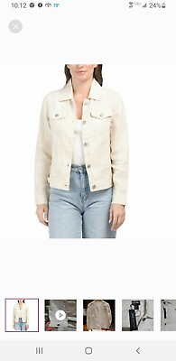 #ad Nwt Jones New York 100% Linen Shacket Jacket Shirt White Top LIGHTWEIGHT 2X $39.00