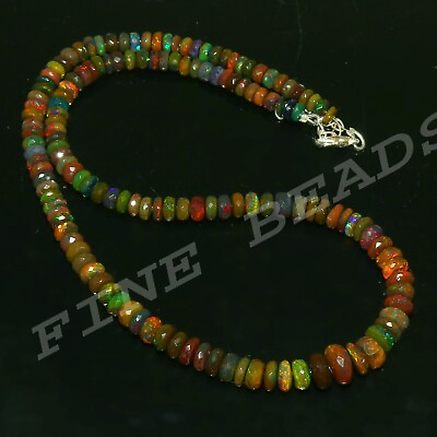 #ad Ethiopian Natural Opal Beads Faceted Beads Handmade Jewelry Necklace Np 2171 $70.66