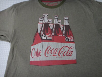 #ad Coca Cola Brand Case of Bottles Green amp; Red Cotton Blend T shirt Size M $14.99