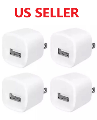 #ad 4x White 1A USB Power Adapter AC Home Wall Charger US Plug FOR iPhone 5 6 7 8 $5.99