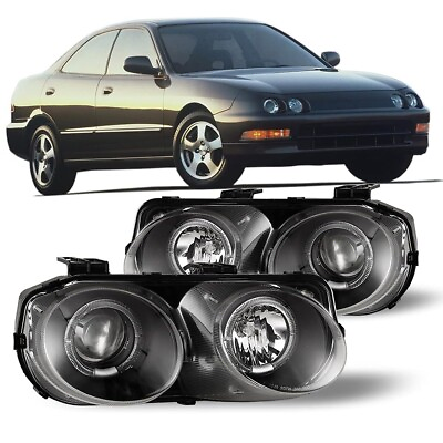 #ad for 1994 1997 Acura Integra Halo Projector Headlights Headlamps LeftRight Pair $116.99