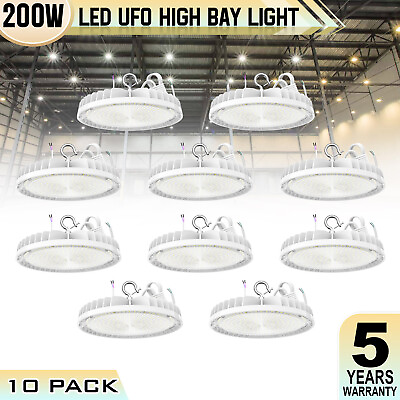 #ad 10Pack LED UFO High Bay Light 200W Industrial Factory Warehouse Lighting Fixture $562.53