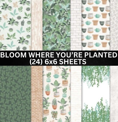 #ad Stampin Up BLOOM WHERE YOU’RE PLANTED Designer Series Paper DSP 24 6x6 Shts $12.87