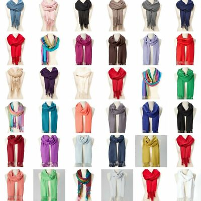 #ad Soft Silk Shawl Wrap Women Pashmina Solid Scarf Stole Cashmere Wool Ladies Scarf $11.99
