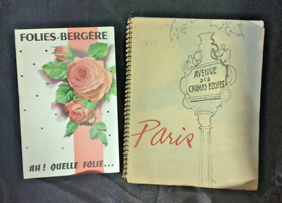 #ad 2 Paris Souveniers FOLIES BERGERE Program 1945 Relief for France Calendar $7.99