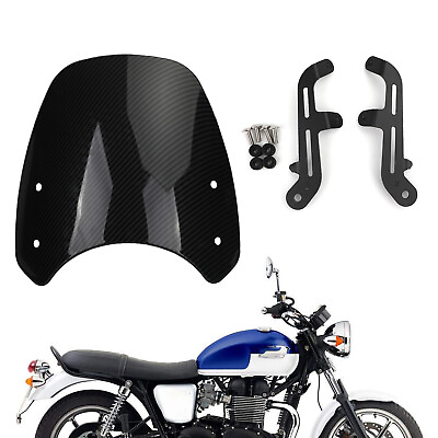 #ad ABS Plastic Motor Windshield WindScreen for Bonneville T100 T120 Carbon SG T9 $52.68