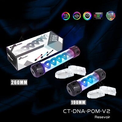#ad T virus DNA POM Reservoir PC Water Cooling Water Cylindrical Tank RGB 12V 5V $62.76