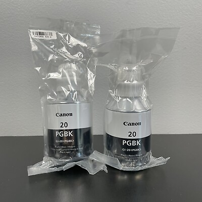 #ad Canon GI 20 PGBK Lot of 2 Black Ink Refill Bottles 170 ml No Box Unused $15.99