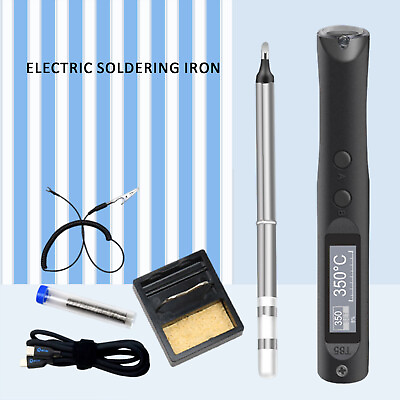 #ad T85 Electric Soldering Iron 96W Smart Digital Soldering Iron Welding Pen OLED $56.71