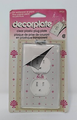 #ad Decorplate Clear Plastic Plug Plate cover Double Outlet PP 01 OLFA $7.95