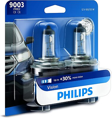 #ad Philips 9003 Vision Upgrade Headlight Bulb with up to 30% More Vision 2 Pack $19.04