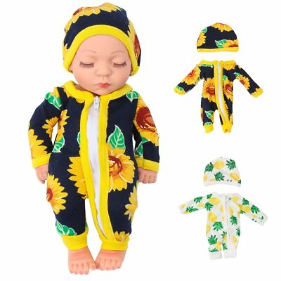 #ad Dolls Clothes Set For 10 Inch Cartoon For Baby Girl Doll Sunflower Born Cloth $7.37