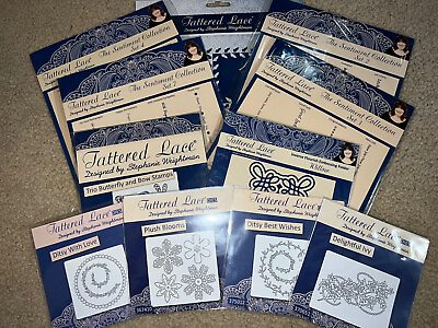 #ad Mixed Lot of 11 NIP Tattered Lace Crafts by Stephanie Weightman Dies Stamps NEW $29.99
