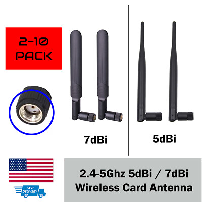 #ad 2x 10x Pack RP SMA 5 7 dBi Antenna for WiFi 2.4GHz 5Ghz Wireless Card Router $22.49