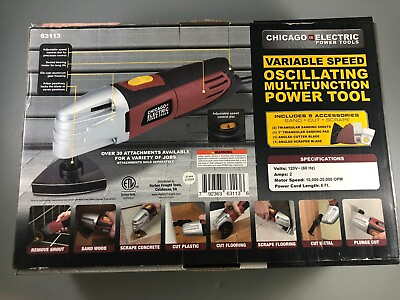 Chicago Electric Variable Speed Oscillating Multifunction Power Tool 63113 GS14 $29.80