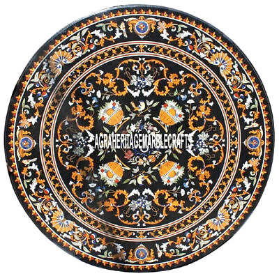 #ad Collectible Marble Hallway Table Top Scagliola Inlay Design Patio Decor H3863 $4991.19