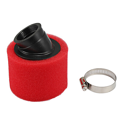#ad RED 37mm 38mm Bent Angled Foam Air Filter Pod For 125cc PIT Quad Dirt Bike Buggy $6.99
